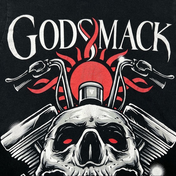 Bay Island Godsmack Short Sleeve Crewneck Graphic T-Shirt Black Unisex Sz S - Picture 3 of 10